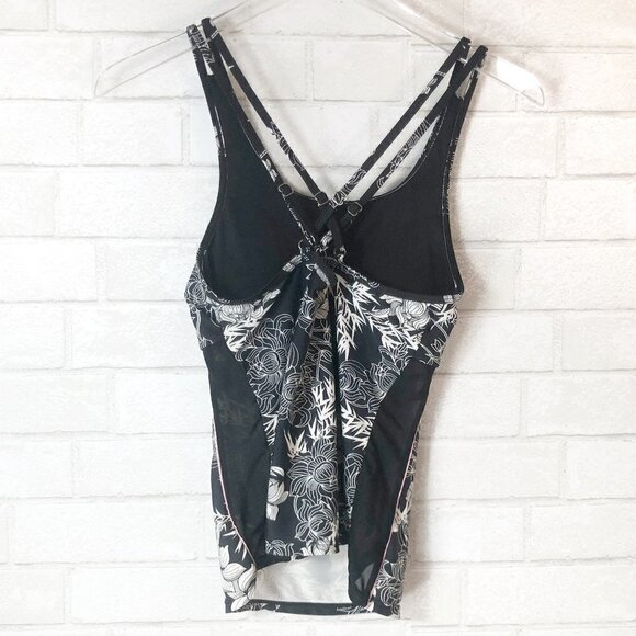 Rekita Tankini Black & White Floral Bathing Suit Tank Top Women's Size S - Picture 6 of 7